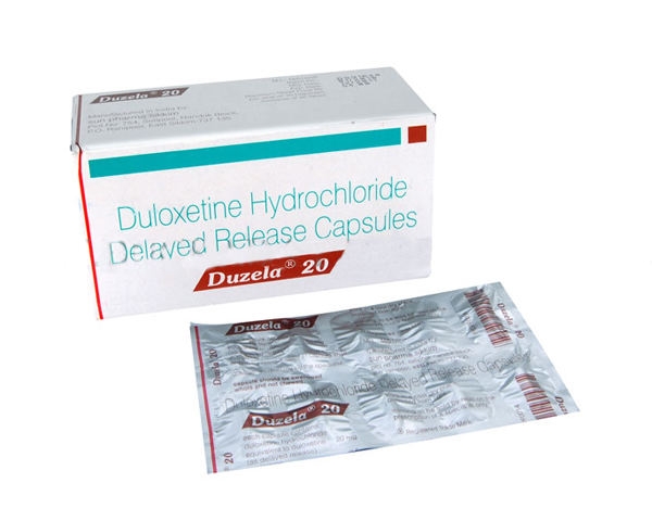 Box and blister pack of generic Duloxetine Hcl 20mg capsule