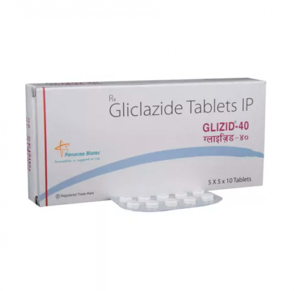 Box and blister strip of generic Gliclazide 40mg Tablets