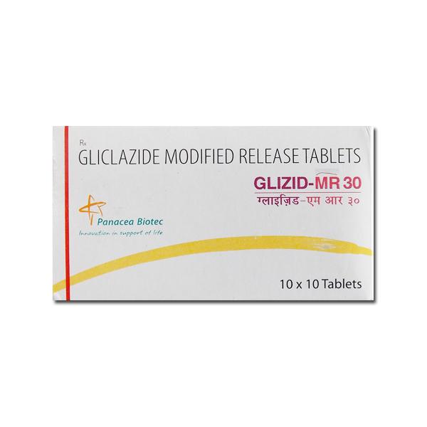 Box and blister strip of generic Gliclazide MR 30mg Tablets