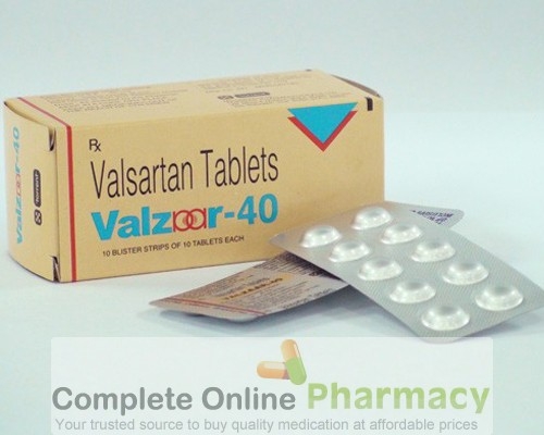 Box and two strips of Valsartan 40mg tablets
