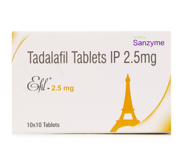A box of Tadalafil 2.5mg tablets. 