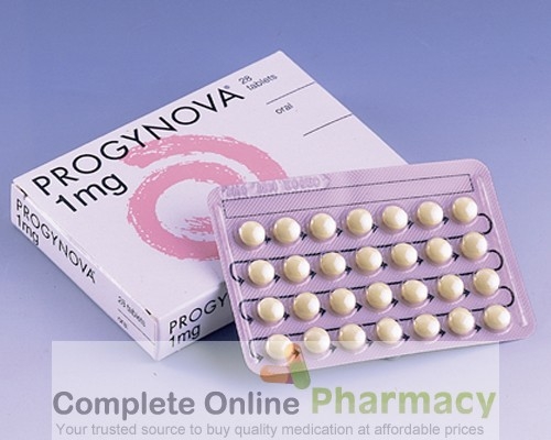 A box and a strip of generic estradiol oral 1mg tablets