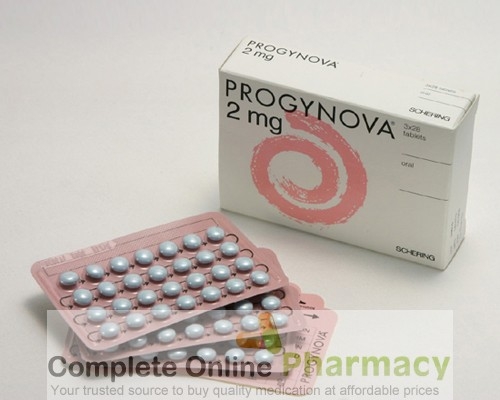 A box and three strips of generic estradiol oral 2mg tablet