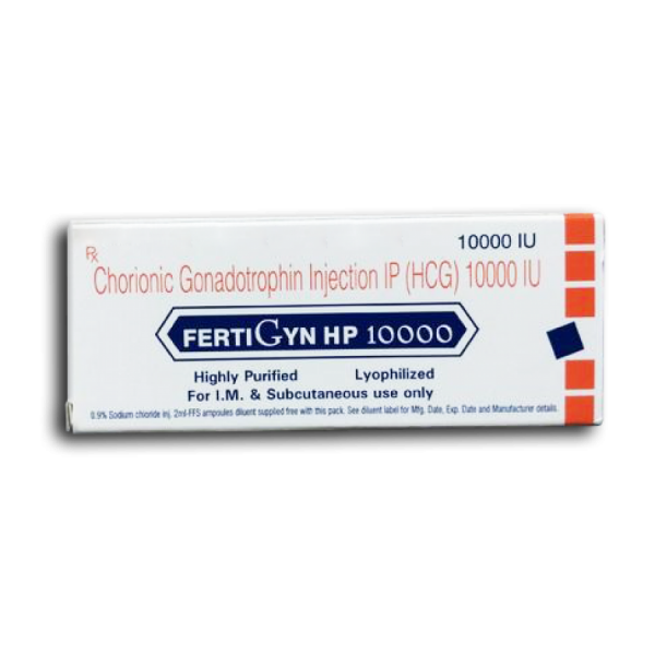 A box of FERTIGYN HCG 10000IU Injection