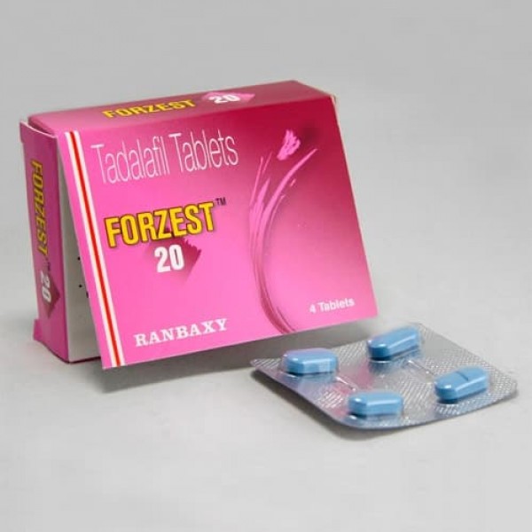 Box and blister strip of generic Tadalafil 20mg tablets