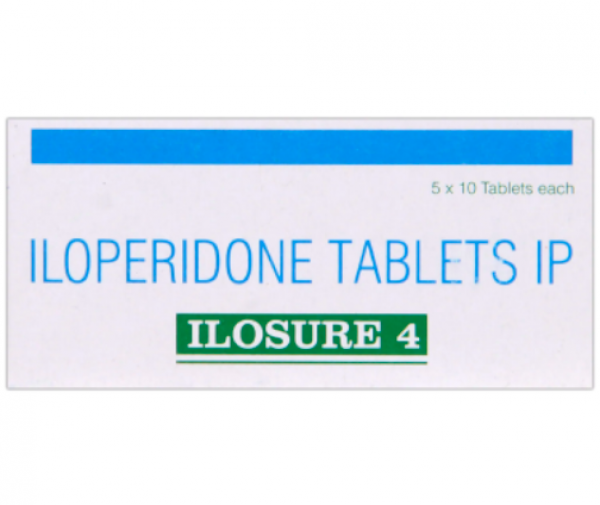 A box of Iloperidone (4mg tablets. 