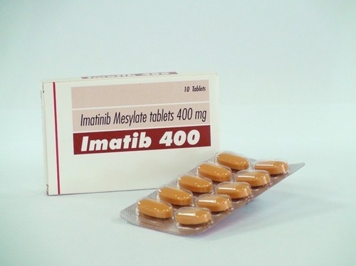 A box and a strip of generic Imatinib Mesylate 400mg Tablets