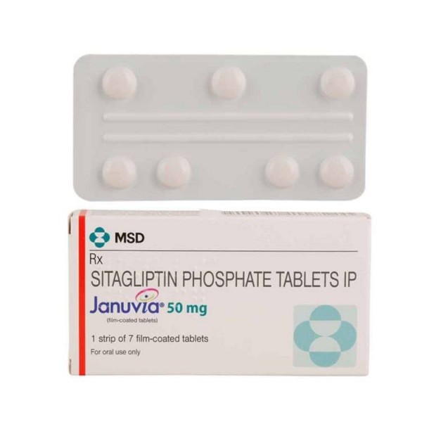 Box and blister strip of generic Sitagliptin 50 mg Tablets