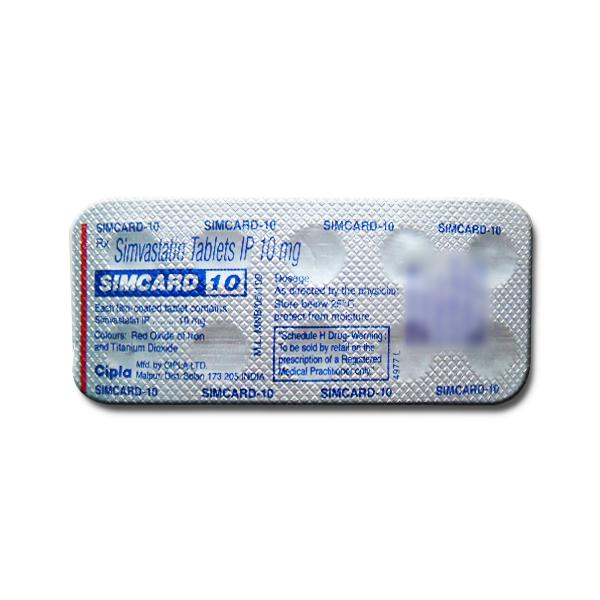 Blister strip of Simvastatin 10mg tablets