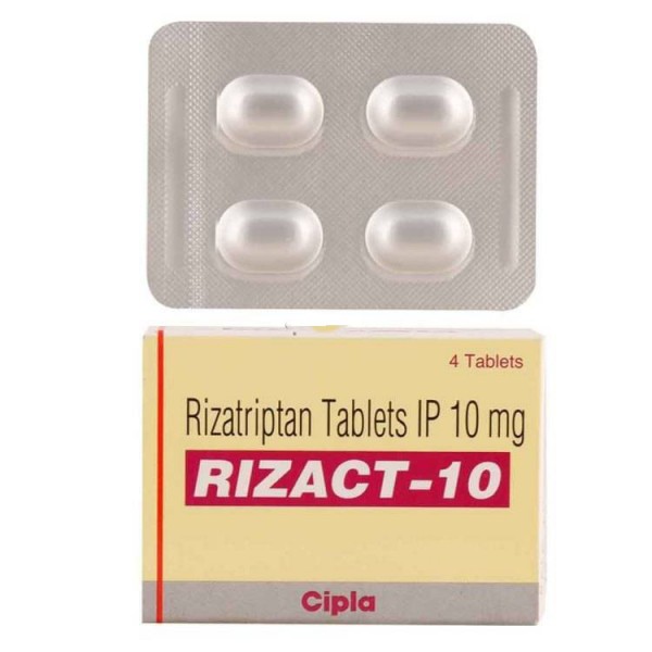 Box and blister strip of generic rizatriptan 10mg