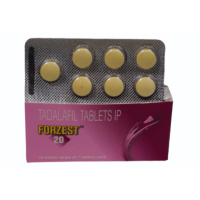 Box and blister strip of generic Tadalafil 20mg tablets
