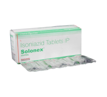 A box and a strip of generic Isoniazid 300mg Tablets
