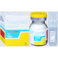 A box and a vial of Cefotaxime (500mg) Injection