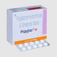 A box and a strip of Pioglitazone + Glimepiride