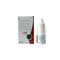 A box and a bottle of Loteprednol etabonate (0.5%) Gel