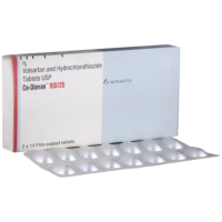 A box and a strip of Valsartan + Hydrochlorothiazide Tablet