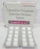 A pack and a strip of Carvedilol Tablet