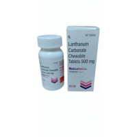 A box and a bottle of Lanthanum Carbonate (500mg) Tablet