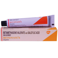 A pack and a tube of Generic Betamethasone (0.1%) + Salicylic Acid (3%) Ointment