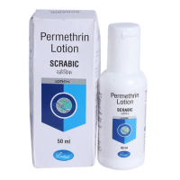 A box and a bottle of Permethrin (5%) Lotion