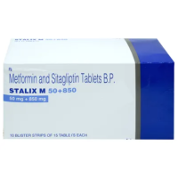 A box and a strip of Sitagliptin + Metformin