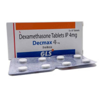 A box and strips of generic Dexasone 4mg Tablet