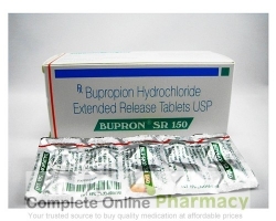 A box and a strip of generic Bupropion Hydrochloride Sustained-Release 150mg tablet