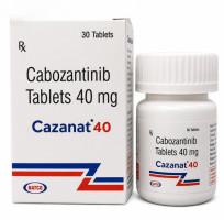 A box and a bottle of Generic Cabometyx 40mg Tablet