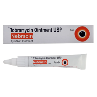 A box and a tube of Tobramycin (0.3%) Ointment