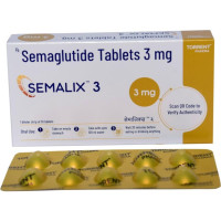 A box and a strip of Semaglutide (3mg) Tablets
