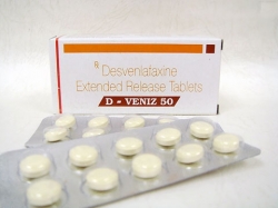 Blister pack and a box of generic desvenlafaxine succinate 50mg tablet