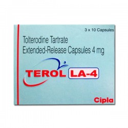 A box of generic Tolterodine 4mg Capsules