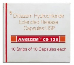 A box of Diltiazem 120mg Capsule