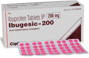 Box and blister strip of generic Ibuprofen (200mg) Tablet