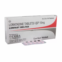 A box and a strip of Loratadine 10mg Tablet