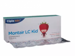 A box and a strip of Levocetirizine 2.5mg and Montelukast 4mg Tablet