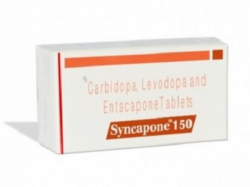 Box of generic Levodopa (150mg) + Carbidopa (37.5mg) + Entacapone (200mg) Tablet