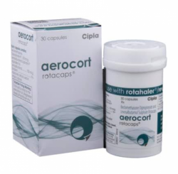 A box and a bottle of Levalbuterol (100mcg) + Beclomethasone (100mcg) Rotacaps with Rotahaler