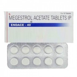 A box and a strip of generic Megestrol 40mg Tablet