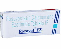 A box of Rosuvastatin (10mg) + Ezetimibe (10mg) Tablet 