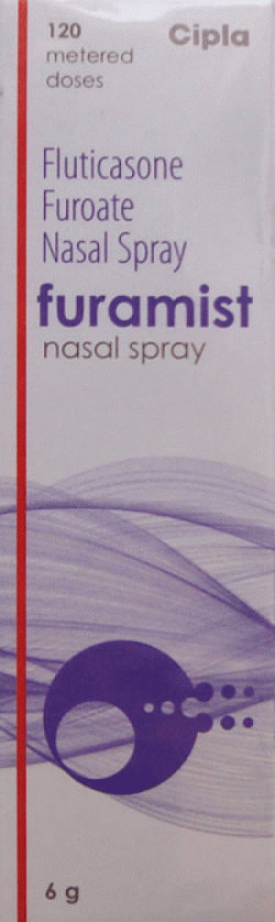 A box of Fluticasone Furoate 27.5mcg Nasal Spray