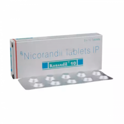 Strip and a box of generic Nicorandil 10mg Tablet