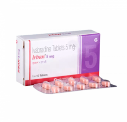 Box and a strip of Ivabradine 5 mg Tablet