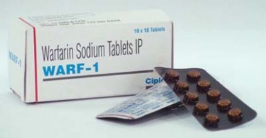 Box and two strips of generic Warfarin 1mg Tablet