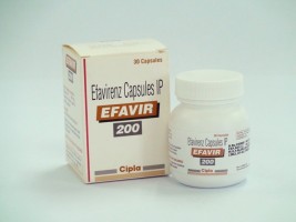 Bottle and a box of Efavirenz 200 mg Capsules