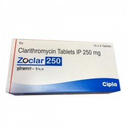 A box of generic Clarithromycin  250mg Tablet