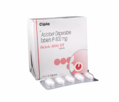 A box and a strip pack of generic Acyclovir 800mg tablets