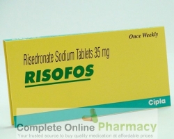 Box of generic Risedronate Sodium 35mg tablets