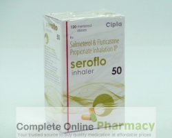 A box of Fluticasone Propionate 45mcg / Salmeterol 21mcg Inhaler