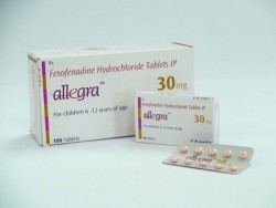 Box and blister strip of generic Fexofenadine Hcl 30mg tablets